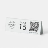 Plaque De Table Numéro de table | Restaurant QR Code Scan to Order (Verso)