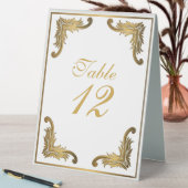 Plaque De Table Numéro de table simple de Mariage d'ornement d'or  (En SItu (Tableau))