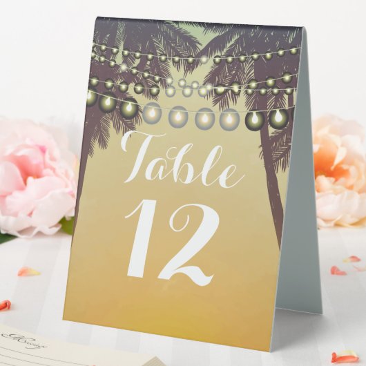 Plaque De Table Numéro de table Tente Card Plage Coucher de soleil (In SItu (Mariage))