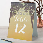 Plaque De Table Numéro de table Tente Card Plage Coucher de soleil (En SItu (Tableau))