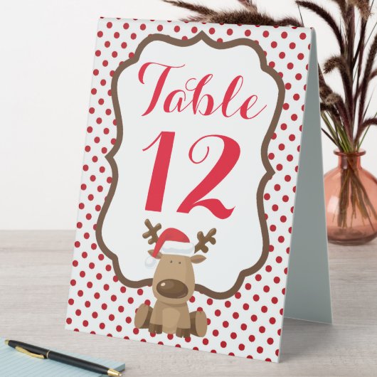 Plaque De Table Numéro de table Tente Card Reindeder Noël XMAS Pol (En SItu (Tableau))