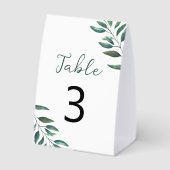 Plaque De Table Numéro de table triangle en eucalyptus blanc (Verso)