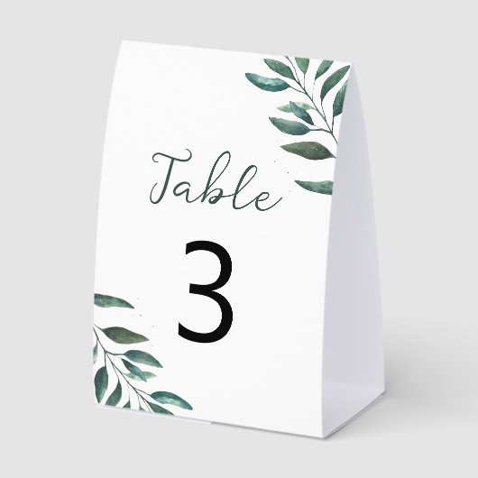 Plaque De Table Numéro de table triangle en eucalyptus blanc (Recto)
