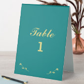 Plaque De Table Numéro de table turquoise et Gold (En SItu (Tableau))
