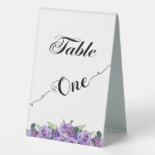 Plaque De Table Numéro de table un, table une, calligraphie élégan (Verso)
