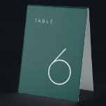 Plaque De Table Numéro de table vert émeraude minimaliste moderne<br><div class="desc">Ce numéro de table minimaliste moderne est parfait pour les numéros de table mariages ou n'importe quel numéro de table de fête! Entièrement personnalisable !</div>