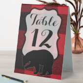 Plaque De Table Numéro de tableau Carte de tente Rouge Plaqué Ours (En SItu (Tableau))