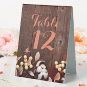 Plaque De Table Numéro de tableau Cartes de tente Branche de coton (In SItu (Mariage))