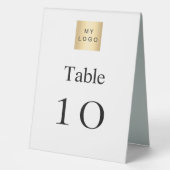 Plaque De Table Numéro de tableau du logo de l'entreprise noir (Recto)