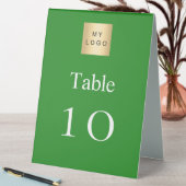 Plaque De Table Numéro de tableau du logo d'entreprise blanc vert (En SItu (Tableau))