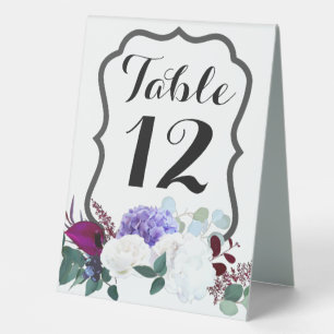Plaque De Table Numéro de tableau Hibiscus de la carte de tente su
