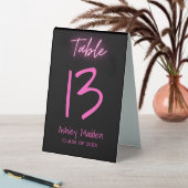 Plaque De Table Numéro de tableau Neon Pink Script Graduation Part (En SItu (Tableau))