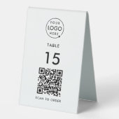 Plaque De Table Numéro de tableau QR Code Restaurant Café Scan to  (Recto)
