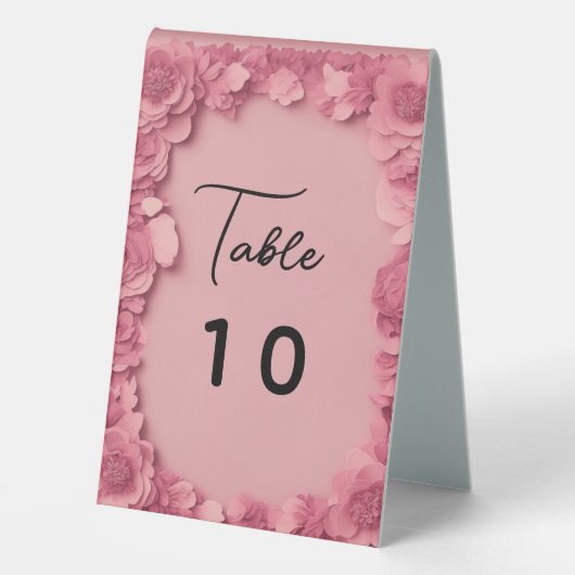 Plaque De Table Numéro de tableau rose (Verso)