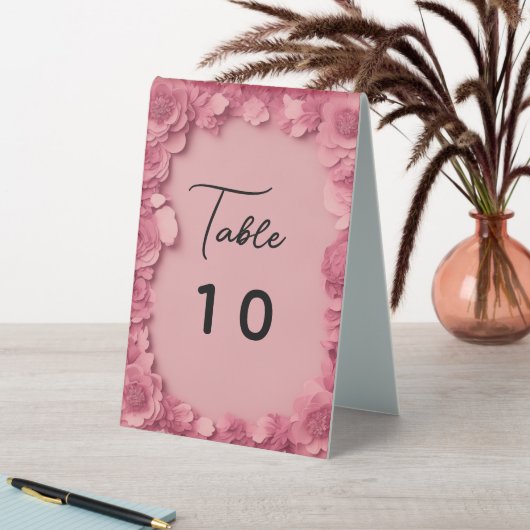 Plaque De Table Numéro de tableau rose (En SItu (Tableau))