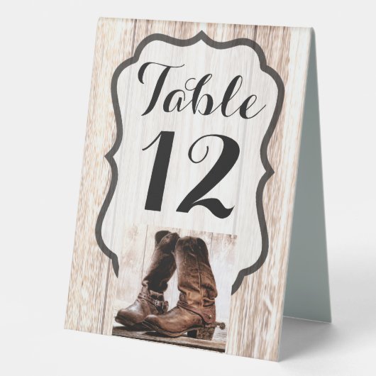Plaque De Table Numéro de tableau Tente Card Boots Pays Russe West (Recto)
