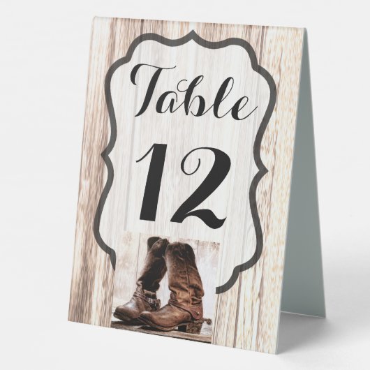 Plaque De Table Numéro de tableau Tente Card Boots Pays Russe West (Verso)