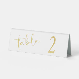 Plaque De Table Numéro d'or 2 6x2 Panneau de tente de table