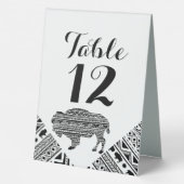 Plaque De Table Numéro du tableau Carte de tente Motif tribal Boho (Verso)