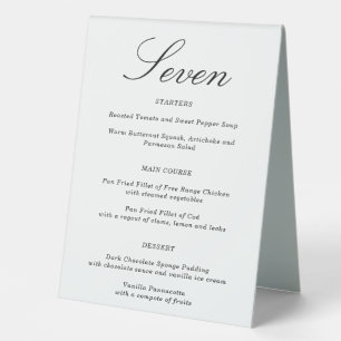 Plaque De Table Numéro et menu de table de Mariage combiné   Table