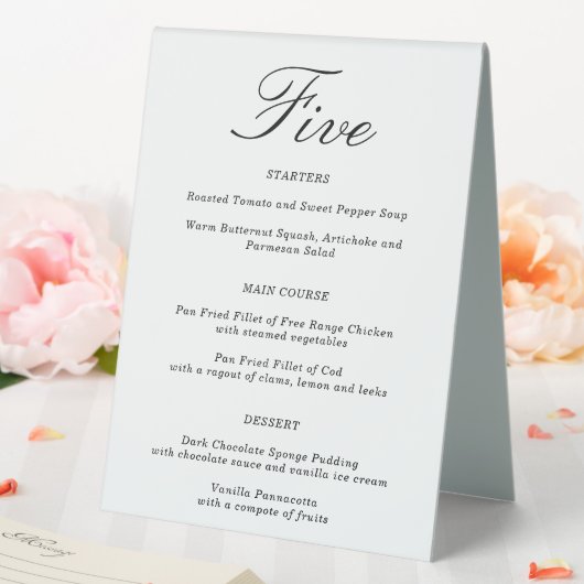 Plaque De Table Numéro et menu de table de Mariage combiné | Table (In SItu (Mariage))