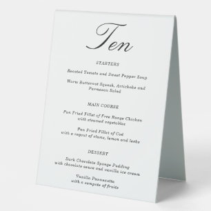 Plaque De Table Numéro et menu de table de Mariage combiné   Table