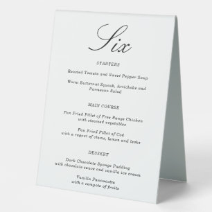 Plaque De Table Numéro et menu de table de Mariage combiné   Table