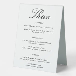 Plaque De Table Numéro et menu de table de Mariage combiné   Table