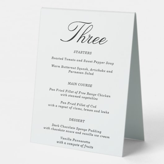 Plaque De Table Numéro et menu de table de Mariage combiné | Table (Verso)