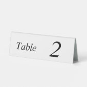 Plaque De Table Numéro noir douze 6x2 Tente (Verso)