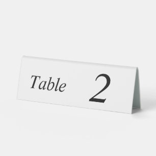 Plaque De Table Numéro noir douze 6x2 Tente