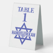 Plaque De Table Numéro personnalisé Hanukkah (Verso)