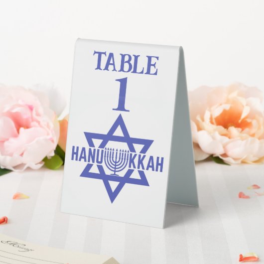 Plaque De Table Numéro personnalisé Hanukkah (In SItu (Mariage))