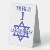Plaque De Table Numéro personnalisé Hanukkah (Recto)