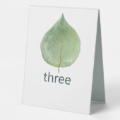 Plaque De Table Numéros de Mariage de feuille d'eucalyptus vert un (Verso)