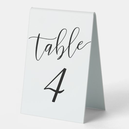 Plaque De Table Numéros de table de mariage élégants (Recto)