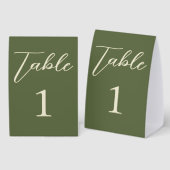 Plaque De Table Numéros de table de mariage Olive & Beige (Recto/verso)