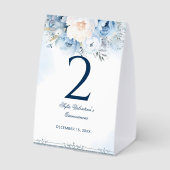 Plaque De Table Numéros de table en papier bleu pour Quinceañera (Verso)
