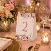 Plaque De Table Numéros de table Papillon Rose Fardé