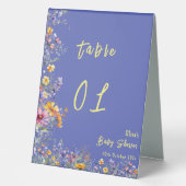 Plaque De Table Numéros de table pour Baby Shower Fleurs sauvages (Recto)