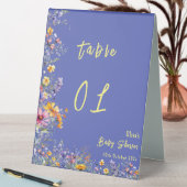 Plaque De Table Numéros de table pour Baby Shower Fleurs sauvages (En SItu (Tableau))