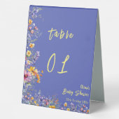 Plaque De Table Numéros de table pour Baby Shower Fleurs sauvages (Verso)