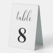 Plaque De Table Numéros minimalistes blancs modernes personnalisés (Recto)