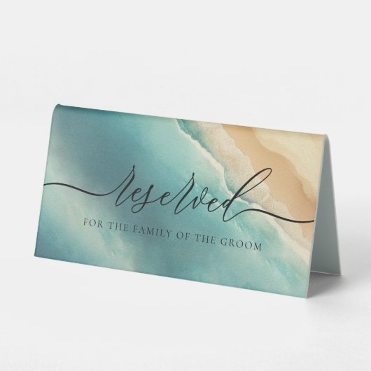 Plaque De Table Ocean Beach Mariage d'été Réservé (Verso)