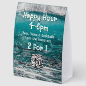 Plaque De Table Ocean Waves Happy Hour (Arrière)