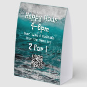 Plaque De Table Ocean Waves Happy Hour (Recto)