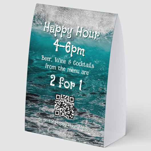 Plaque De Table Ocean Waves Happy Hour (Recto)