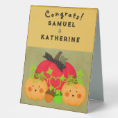 Plaque De Table October Halloween Wedding Shower Table Tent Sign (Recto)
