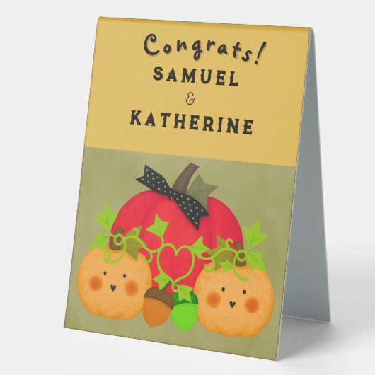 Plaque De Table October Halloween Wedding Shower Table Tent Sign (Recto)