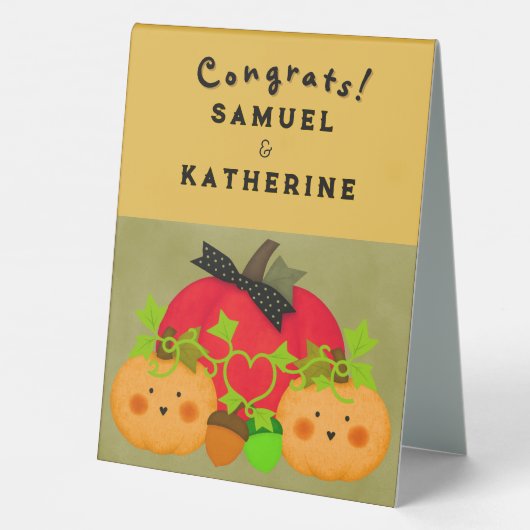 Plaque De Table October Halloween Wedding Shower Table Tent Sign (Verso)